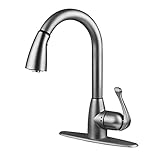 CleanFLO 8174 Single Handle Hi Arc Pull Down Faucet, Brushed Nickel [並行輸入品]