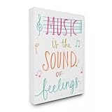 The Kids Room by Stupell "Music Is The Sound of Feelings Stretched" Canvas Wall Art [並行輸入品]