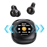 イヤーカフ イヤホン bluetooth5.4 骨伝導イヤホン 【2025年新型モデル・多機能タッチスクリーン】ワイヤレスイヤホン Hi-Fi音質 ENC ノイズリダクション ながら聴き TWS OWS イヤホン オープンイヤー型 耳を塞がない 耳挟み式 音漏れ抑制 自動ペアリング Type-C充電ポート 左右分離型 小型軽量 安定装着 防水 防汗 通勤/通学/スポーツ (ブラック)