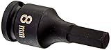 Grey Pneumatic 1908M 0.38 in. Drive X 8 mm Hex Driver