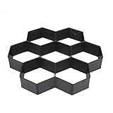 Kicode DIYブラック 舗装金型　六角形 型枠 庭 レンガ 床 セメント 歩道 成型 モールド 軽量 簡単 おしゃれ