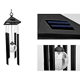 ソーラーLED風鈴ライト　hjuns-Wu ウインドチャイム ガーデンライト　金属管音を鳴り 色が自動変更 太陽光で自動充電 省エネ おしゃれ 幻の感じ 防水 玄関前 ガーデン 庭 喫茶店 レストラン