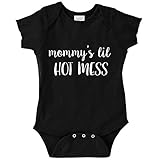 Funny Baby Bodysuit Infant Mommy's Lil Hot Mess (BLACK 6 MONTHS) [並行輸入品]