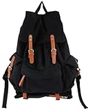Leaper Vintage Multi-use Canvas Backpack /Rucksack/ School Bag /Travel Bag Black [並行輸入品]