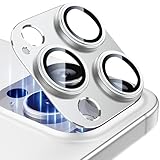 Esanik 2枚セット iPhone 16 Pro/iPhone 16 Pro max用 カメラフィルム アルミ合金製 カメラ保護 レンズカバー レンズ保護 強化ガラス 耐衝撃 擦り傷防止 3レンズ保護 露出オーバー防止 レンズ保護フィルム アイフォン16プロ/16プロマックス対応 ホワイトチタニウム
