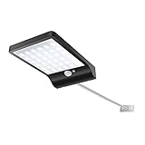 Derlights ソーラーライト 36LED 人感センサー 三つモード 450LM 壁掛けライト ポール付き IP65防水 防犯 太陽パネル充電 野外照明 夜間自動点灯 ガーデン 軒先 駐車場 庭先