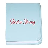 CafePress – Boston Strongスクリプト – スーパーソフトベビー毛布、新生児おくるみ ブルー 084142347725CD2