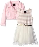 Girls Rule Little Girls' Toddler 2 Piece Knit Jacket Dress Set Ivory 2T [並行輸入品]