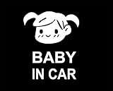 ノーブランド 白 BABY IN CAR 女の子 Girl 子供 シール ステッカー デカール
