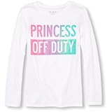 THE CHILDREN'S PLACE(ザ・チルドレンズプレイス) グリッター グラフィック ティ ホワイト トップス長袖Tシャツ 14歳【並行輸入】