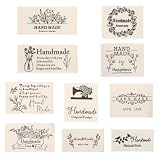 Studio Curtain ハンドメイド布タグ 100枚セット（10種×10枚） 英字入り コットン 北欧風 ミックスアソート