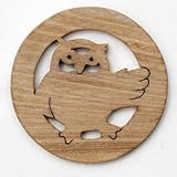 福福ふくろう（遊び心いっぱいの木のコースター 木のおもちゃ　）木育