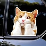 2個セット 13x14cm 人生を考えるキュートな漫画風猫 車用デカール 防水ビニールステッカー 車の窓・ノートPC・トラック・バンパー・木材・プラスチック・ガラス・金属・陶器用 外装アクセサリー | #AZ233
