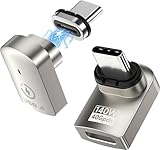 USB-C磁気 Type-Cマグネット式アダプター 140W 5AノートパソコンUSB-C急速充電 直角L型 24ピン PD急速充電 40Gbpsのデータ転送 映像出力 60Hzで8Kの動画 USB4 Thunderbolt 3/4 MacBook/Air/Surface/スマホやその他Type-Cデバイスに対応 Cosmic3C HILT01