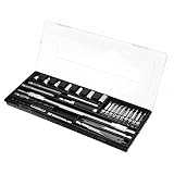 Sndy 28Pcs HSS ドライバーフラット・ツイスト・タイルドリルビットツールセットストレージボックス