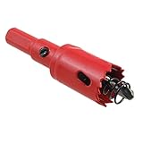 Uxcell ホールソー　ドリルビット　木材プラスチックアルミ合金　レッドブ　ラック　高品質　スプリングのデザイン20mm