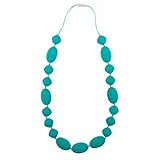 Chew-Choos - 'Cutie Pie' Silicone Teething Necklace - Modern Chic Baby Teether (Tropical Turquoise) 