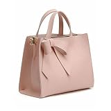 【全8色】 人気商品リボンチャームがついた仕切り付ハンドバッグS／ピンク