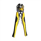NUZAMAS 自動ワイヤーカッターストリッパプライヤー3-in-1電気0.2〜6mm AWG24-10ケーブルクリンパーターミナルツール（5個の交換スプリング付き）