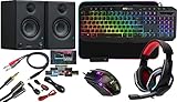 PreSonus Eris E3.5 3.5インチ 2ウェイ 25W ニアフィールドモニター マルチメディアキーボード 光学マウス マウスパッド ヘッドセットキット ゲーマー 音楽クリエーター ホームスタジオ録画 (RGB バックライト)