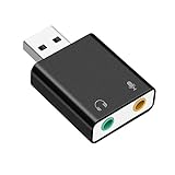 USBオーディオ変換アダプタ USB外付けサウンドカード USB イヤホンジャック変換アダプタ 3.5mmミニジャック オーディオインターフェイス ヘッドホン出力/マイク入力対応 ドライPS4/MacBook/Earphones/Surface/Windows PCなど対応