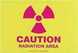 Accuform Signs MRAD501VS Adhesive Vinyl Safety Sign, Legend "CAUTION RADIATION AREA" with Graphic, 7
