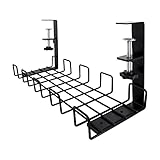 ケーブルトレー 配線整理 ワイヤー ケーブルトレー クランプ式 穴あけ不要 天板1.5〜6cm設置可能 簡単な取り付け 高品質スチール製 最