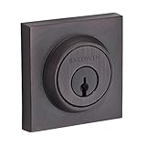 Baldwin SCCSD112 Reserve Single Cylinder Contemporary Square Deadbolt in Aged Bronze Finish [並行輸入品]