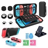 BOOLINN Switch2対応 ケース EVAハードシェル 兼容switch/Switch有機ELモデル対応 収納バッグ 保護 大容量 防塵 防水 防振 10ゲームカードスロット 旅行には必須 ブラック