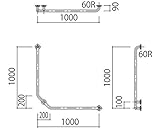 補助手摺（樹脂被覆付） 標準取付タイプ（B・D・G）左勝手木目調 SK-297RJ-1000x1000　　新協和