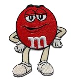 ワッペン アイロン レッドチョコ MM マーブルチョコ アメカジ 刺しゅう アップリケ パッチ