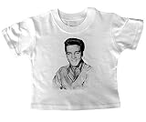 Elvis Black and White Baby T Shirt (1-2 years old, white) by Vintage Magazine Company