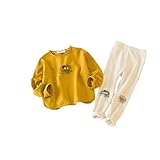 Pojour ベビー服 女の子可愛い上下セット キッズ白雲シャツ 赤ちゃん無地パジャマ 丸首　シャツ+ロングパンツ 長袖 春秋 ルームウェア 出産祝い