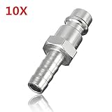 ILS - 10 pieces 1/4 BSP Hose Adapter Plug Compressed Air Coupling Quick Connector 8mm