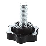 SODIAL(R)5個 M6x15ミリメートルオスねじ25ミリメートル六角形クランプノブブラック