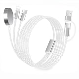充電ケーブル 3in2 iWatch iPhone アップルウォッチ 充電器 USB-C 同時 マルチ 3A急速 超高耐久 対応 iWatch 全てのシリーズ およびiPhone 16/15/14/13/12/11/Galaxy S25-4FT Watch&phone&Type-C各種対応-1.2m (パールホワイト)