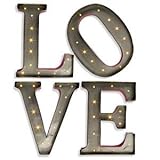 15 - Metal - LED - Lighted LOVE Letters | Gerson Wall Decor (92255) [並行輸入品]