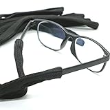 ID 6パックサングラス調節可能ネックコード文字列固定クリップストラップスポーツ安全メガネ眼鏡ホルダーストラップ、ブラック