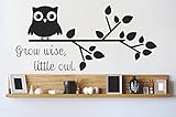 デザインwith Vinyl 2015 BS 37 " Grow Wise Little Owl子供赤ちゃん男の子女の子保育園壁デカール、" 8 " x 20インチ、ブラック