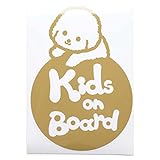 ゴールド（金） 犬 ビションフリーゼ Kids on board キッズオンボード ステッカー 窓ガラス用シールタイプ 車 円戌 干支 動物