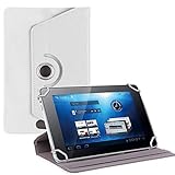 360度回転レザーカバーケーススタンドウォレットフリップフォリオAmazon Fire HD 10 10.1インチ/Fire HD 10 & Plus/Fire Max 11タブレット用(ホワイト)