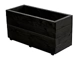 スクエアプランター長方形「大」（2段） 幅750ｍｍ×奥行310ｍｍ×高さ385ｍｍ CB（チャコールブラック）色
