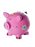 Grande Tirelire Cochon avec des Fleurs pour Enfants et Adultes Filles