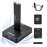 ELUTENG M.2 SSDドッキングステーション NVMEとSATA両対応 Type-C M.2 SSD 外付けケース Mキー/B+Mキー USB 3.1 Gen2 10Gbps UASP対応 M.2 SSD クローン 2230/2242/2260/2280 SSD対応 USBC TO C+A 2in1 ケーブル付き（MAC OS Linux非対応）