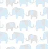 Brewster Blue Elephant Parade Peel and Stick壁紙 NU1404 1