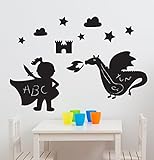 Funtosee Magic Dragon Kingdom Chalkboard Wall Decals [並行輸入品]