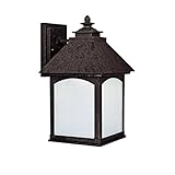 Capital Lighting 9052RI-GD Outdoor Fixture with Frosted Seeded Glass Shades, Rustic Iron Finish [並行輸