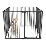 高さ92cm 大型犬対応バージョン 犬 ケージ サークル ゲージ ペットサークル ペットケージ ペットゲージ ペットフェンス 8枚セット 犬用 ゲージ ドッグケージ ドッグサークル ベビーゲート 小型犬 中型犬 大型犬 LM-PF04 (ブラック)