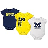Michigan Wolverines ColosseumネイビーゴールドホワイトInfant One Piece Outfits – 3パック