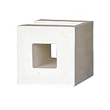 ブロック せっき質無釉ブロック ポーラスブロック100コーナー 白土 スクエアB（配筋溝あり・1面フラット） 1個単位 屋外壁